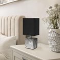 thumbnail image 2 of Simple Designs Petite Marbled Ceramic Table Lamp with Fabric Shade, 2 of 9