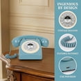thumbnail image 4 of Retro Bluetooth Landline Phone with Handset, Old Fashioned Bluetooth Rotary Desk Phone, USB Rechargeable Cordless Telephone Connects to Cell Phone for Home Office Bedroom Use (Red), 4 of 10