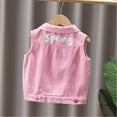 thumbnail image 3 of Toddler Little Girls Classic Denim Vest Button Down Sleeveless Jeans Tops Coat, 3 of 7