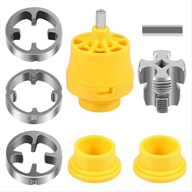 Herramienta para Hacer Roscas de PVC para Taladro Eléctrico, Herramienta de Roscado de Tuberías, Kit de Plomería para Roscado de Tuberías de PVC A