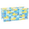 thumbnail image 3 of WOBOGO Tile Yellow Duck Acrylic Pen Holder 4 Compartments Clear Pencil Organizer Makeup Brush Storage Case, 3 of 7