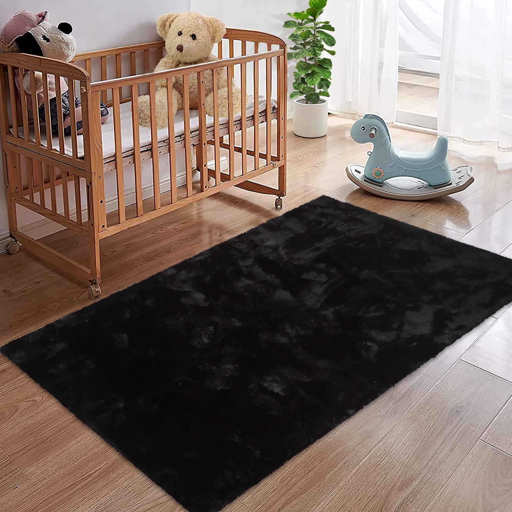 Orange Rabbit Fur Rug Rectangular ZACOO 5' x 7' Living Room Bedroom Area Rug Home Decor Rectangle Soft ...