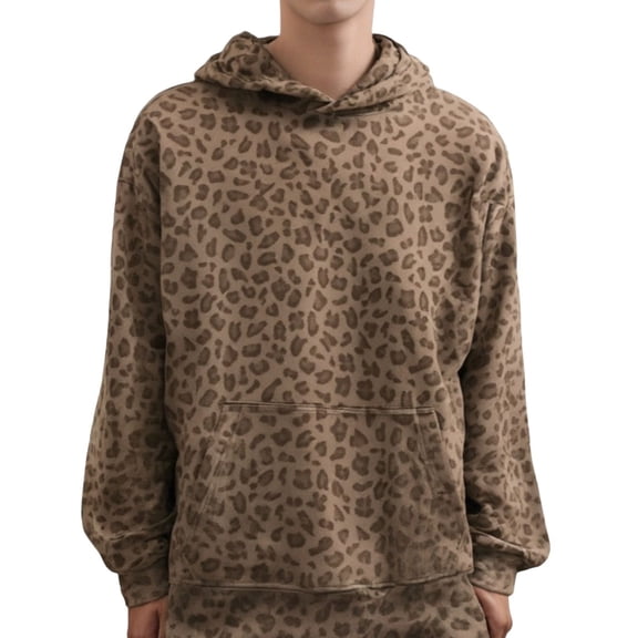 Hoodies for Women Loose Spring Crewneck Fashion Sweatshirts Leopard Print Long Sleeve Fall Casual Top