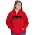 thumbnail image 4 of Brooklyn NYC Skyline New York City NY Zip Up Hoodie Men's Women's Brisco Brands S, 4 of 6