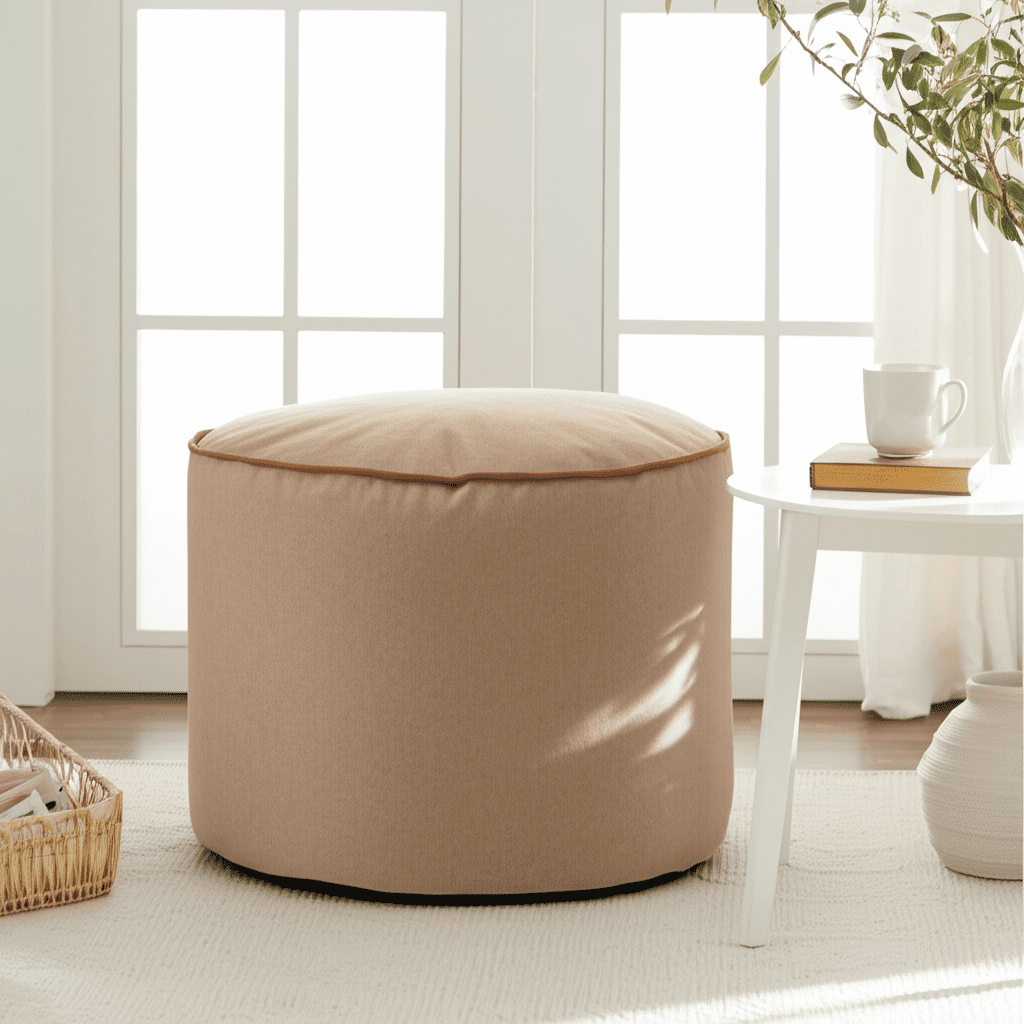 Qiviut Camel Tall Pouf