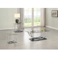 thumbnail image 2 of Danville 3-piece Glass Top Coffee and End Table Set Chrome, 2 of 10