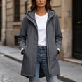 thumbnail image 3 of TGSLY Drawstring Hooded Rain Jacket for Women Lightweight Full Zip Long Sleeve Windproof Trench Coat Casual Solid Color Outerwear with Pockets XXXL, 3 of 10