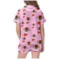 thumbnail image 4 of FhsagQ Girls Pajamas Size 12 Months Girls' Christmas Color Denim Short Sleeved Top Pajamas and Shorts Set Girls Pajamas Size 12-14 Girls Pajamas Size 12-14 Big Kids Cotton 12-13 Years, 4 of 6
