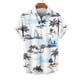 thumbnail image 2 of Mens Casual de Manga Corta Botón Abajo Camisas Gira Cuello Impresión, Camisa de Verano de Poliéster de Moda, 2 of 6