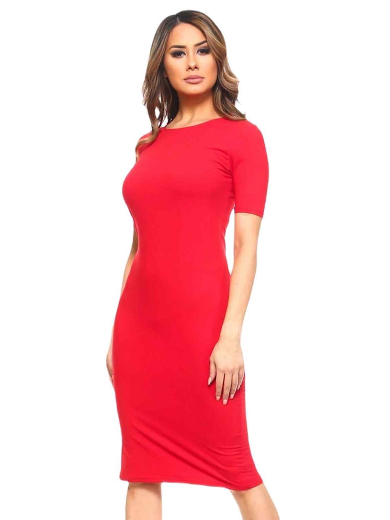 short red bodycon dress Red Satin Short Slip Dress – IRHAZ main image 1