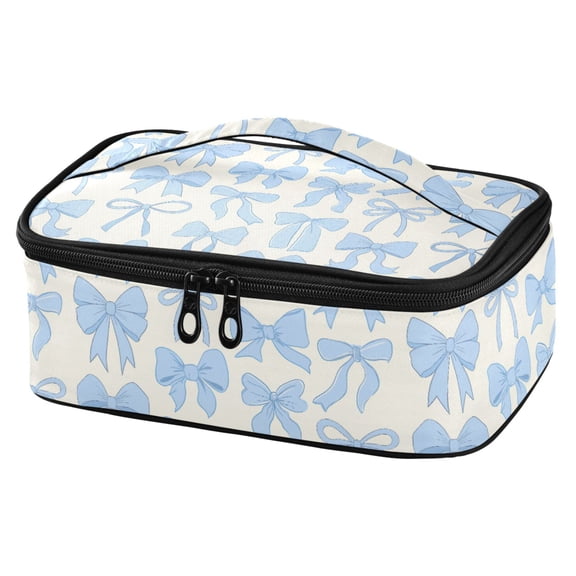 ALAZA Blue Bows Lunch Box Insulated Cooler Tote Bag Reusable School Picnic Travel Office