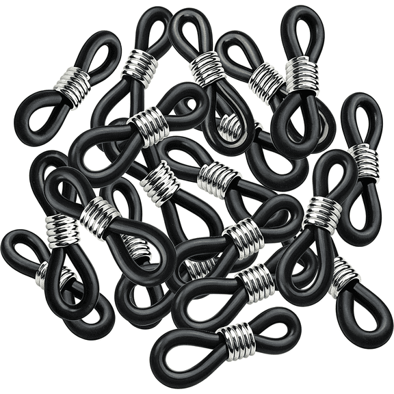 CUDIAO 40 Pieces Eyeglass Chain Ends Adjustable Rubber Spectacle End Connectors for Eye Glasses Holder Necklace Chain Glasses Chain