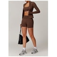 thumbnail image 2 of Top-kevin 2 Piece Seamless Ribbed Workout Sets With Zip Up Jacket High Waisted Gym Yoga Leggings, 2 of 6