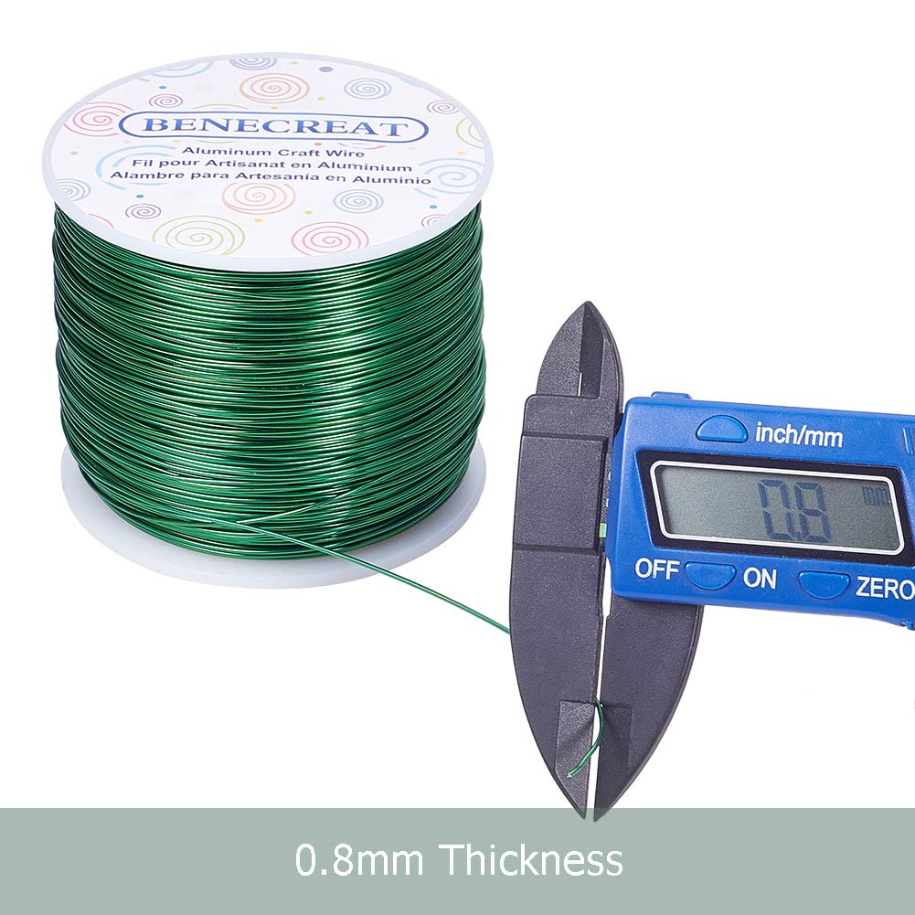 20 Gauge 770FT Aluminum Wire Anodized Jewelry Craft Making Wire Beading Floral Wreath Wire Florist Wire for Gem Wrapping Jewelry Craft Making - Green