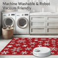 thumbnail image 5 of ODIKA 5'x7' Machine Washable Non-Slip Area Rug, Merry Frosty Glimmer Sparkle Season Charm Ground Enhancement High Traffic Rug, Red, 623135, 5 of 5