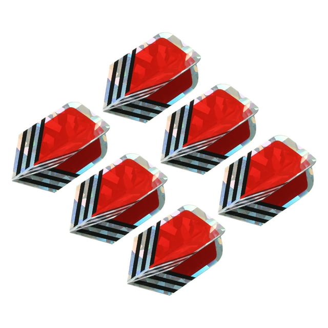Uxcell Alas de Dardos Delgadas, Paquete de 6 Accesorios de Dardos PET, Rojo-naranja