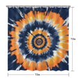 thumbnail image 5 of Orange and Blue Tie Dye Pattern Modern Waterproof Shower Curtain Set with 12 Hooks, Washable Decorative Bathroom Shower Curtain, 5 of 6