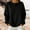 Black, variant on Women's Henley Half Button Fleece Loose Long Sleeve Pullover Sweatshirt Fall Winter