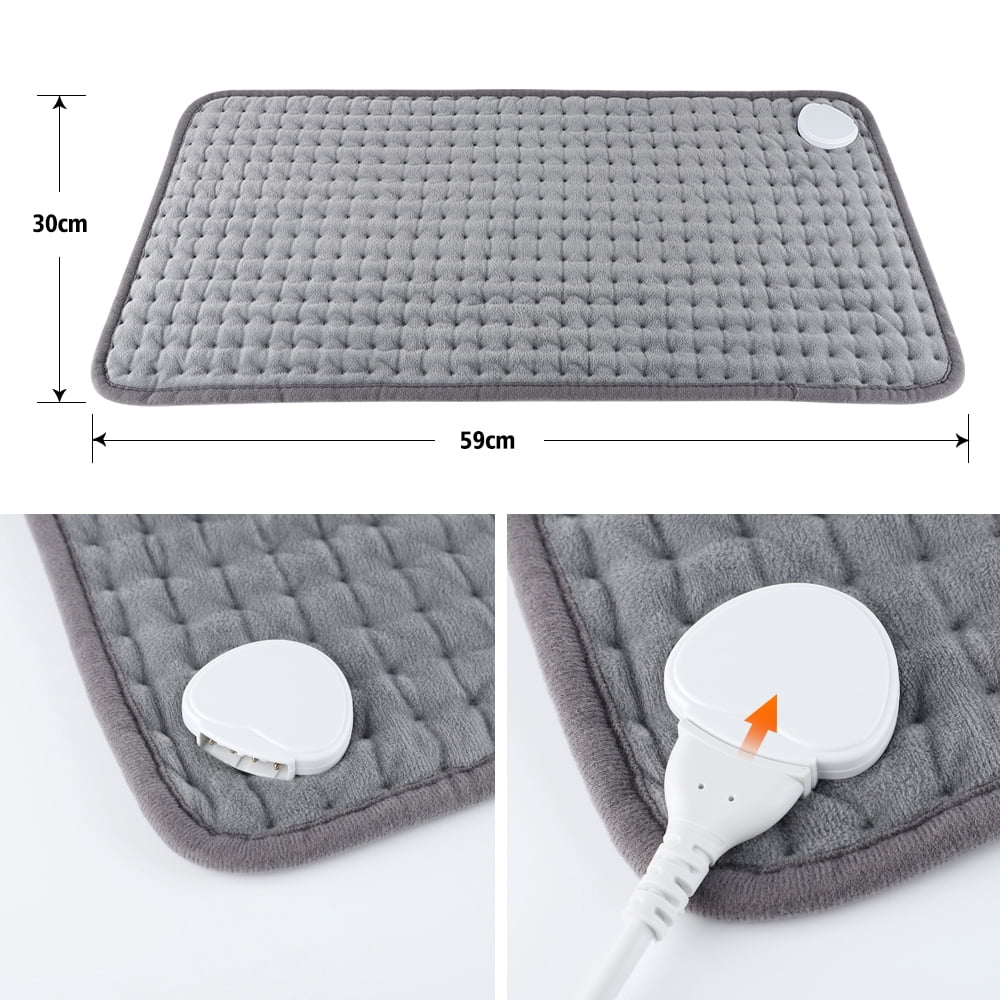 Electric Heating Pad for Back/Shoulder/Neck/Knee/Leg Pain,Cramps and Arthritis Relief,3 Fast Heating Settings, Auto-Off,Machine Washable,Joints Pain Relief(Gray)