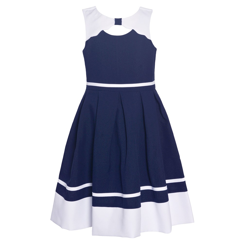 Bonnie Jean Little Girls Navy Cut-Out 