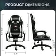 thumbnail image 3 of Gaming Chair, CHAHO Ergonomic Office Gaming Chair Computer Racing Chair with Footrest Lumbar Support Headrest and Bluetooth Speakers for adults, White, 3 of 9