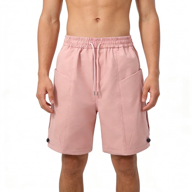 Ceisia Men's All-Season Loose Sporty Drawstring Gift Shorts - Solid-Color Breathable Pocket Outdoor Running Training Casual P ants