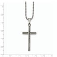 thumbnail image 2 of Chisel Stainless Steel Polished And Textured Cross Necklace, 2 of 2