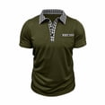 thumbnail image 4 of DPTALR Men's Solid Color Casual Lapel Half Button Short Sleeve Shirt,Army Green,Big and Tall Men M, 4 of 8