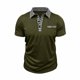 thumbnail image 4 of Blusa y camisa de manga corta con cuello vuelto para hombre, color liso, informal, de manga corta, con medio botón, con solapa abierta y cerrada, tops de poliéster para hombre, 4 of 8