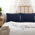 thumbnail image 2 of REGALWOVEN 2Pcs Microfiber Standard Pillowcases with Zipper Closure, Navy, 20"x26", 2 of 7