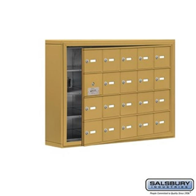 SalsburyIndustries 19145-20GSK Cell Phone Storage Locker With Front Access Panel - 4 Door High Unit, Gold