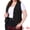 Black, variant on DARING DIVA Women's Plus Size Lapel Sleeveless Waistcoat Jean Vest Jacket 1X White