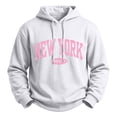 thumbnail image 4 of WIZUTIZ Men's Letter Print Fleece Pullover Hoodie With Kangaroo Pocket Long Sleeve Streetwear Casual Fall Winter Sweatshirt, 4 of 5