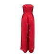 thumbnail image 3 of Strapless Jumpsuits for Women Summer Dressy Smocked Tube Top Rompers One Piece Flowy Wide Leg Pants with Pockets, 3 of 4