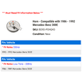 thumbnail image 2 of Horn - Compatible with 1986 - 1992 Mercedes-Benz 300E 1987 1988 1989 1990 1991, 2 of 2
