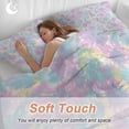 thumbnail image 4 of 3 Piece Blue Yellow Pink Duvet Cover Set California King,Microfiber Comforter/Quilt Cover with Corner Ties and 2 Pillowcases,Modern Abstract Art Watercolor All Season Soft Bedding with Zipper Closure, 4 of 8