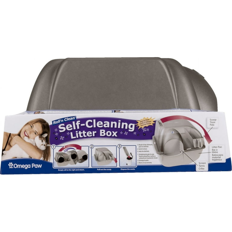 Omega Paw Enclosed No Scoop Self-Cleaning Litter Box & Paw Cleaning Mat for  Cats, 1 Piece - Fry's Food Stores