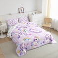 thumbnail image 3 of Homewish Kawaii Unicorn 3 Pieces Queen Comforter Set for Kids Children,Dreamy Princess Ultra Soft Bedding Sets,Cartoon Rainbow Magical Horse Bedding Comforter Set Breathable, 3 of 8