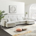 thumbnail image 2 of BUIORD 150" Modular Sectional Sofa, Oversize U-Shaped Sofa and Couch with Reversible Ottoman, 6-Seat Deep Seat Sectional Couch for Living Room, Beige, 2 of 8
