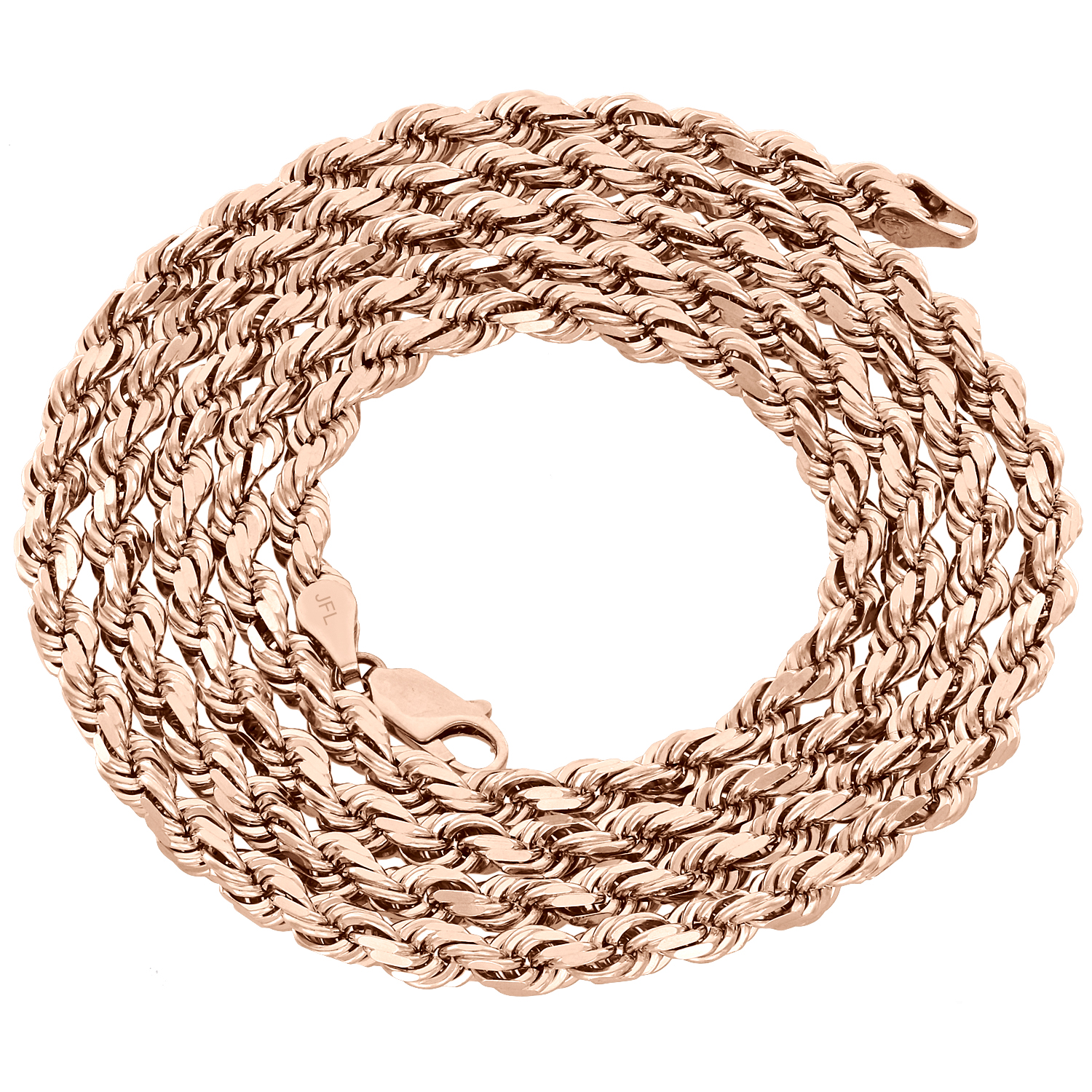 10K Rose Gold Diamond Cut Solid Rope 