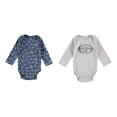 thumbnail image 2 of Baby Boy Newborn Essentials Baby Onesie Long sleeve Bodysuit 2 PC Set Football Nautical Blue 0-3M, 2 of 2
