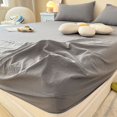 thumbnail image 1 of Washed Cotton Fitted Sheet Non Slip Fitted Sheet Elastic Band Around Mattress Cover Bed Cover And Pillowcase, 1 of 7