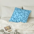 thumbnail image 6 of LNWH Decorative Pillow Covers, Blue Abstract Curve Square Sofa Decorative Knit Pillow Case, 12"x12", 6 of 8