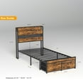 thumbnail image 6 of Miniyam Twin Size Bed with Storage Drawers, Charging Station for Adult, Brown, 6 of 6