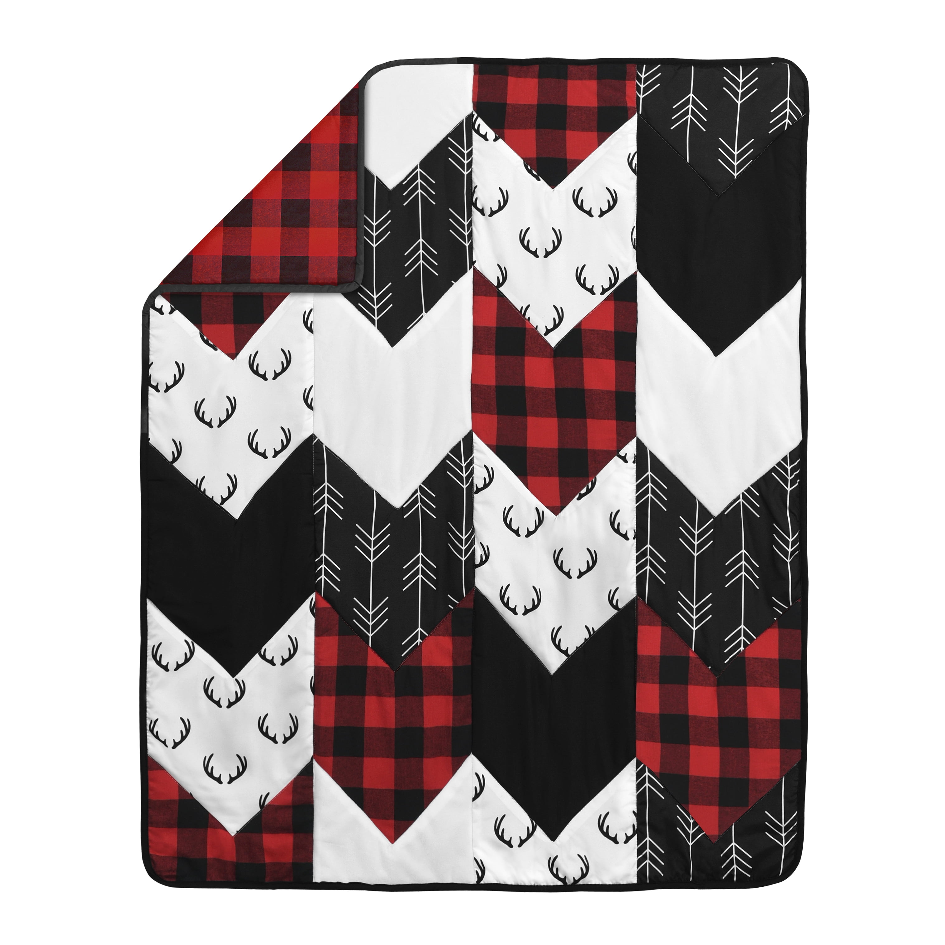 red buffalo plaid crib bedding