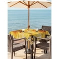 thumbnail image 4 of Square Outdoor Tablecloth with Umbrella Hole Sunflower Outside Table Cloth Waterproof Patio Table Cover Yellow Floral Elegant Pastoral Flowers Rustic Zipper Tablecloths for Picnic Camping 60x60 Inch, 4 of 8