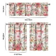 thumbnail image 6 of Vintage Flower Print Kitchen Curtains 3-Piece Set Rod Pocket Farmhouse, 6 of 6