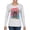 White, variant on Dean Russo Cosmic Trash Panda Animal Lover Womens Graphic Long Sleeve T-Shirt, Red, X-Large