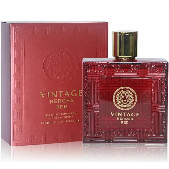 Vintage Heroes Red Eau de Toilette for Men – 3.4 fl oz / 100 ml by Secret Plus