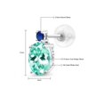 thumbnail image 5 of Gem Stone King 14k White Gold Blue Apatite and Blue Created Sapphire Earrings for Women (2.54Cttw, Gemstone, Oval 8X6MM, Round 2.5MM), 5 of 5